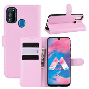 For Galaxy M30s Wallet Stand Leather Cell Phone Case with Wallet & Holder & Card Slots(Pink)