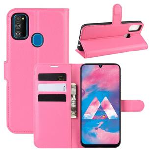 For Galaxy M30s Wallet Stand Leather Cell Phone Case with Wallet & Holder & Card Slots(Rose red)