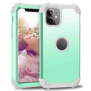 For iPhone 11 PC+ Silicone Three-piece Anti-drop Mobile Phone Protective Back Cover(Green)
