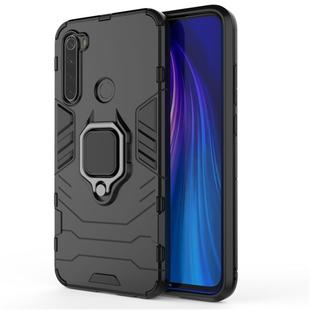 For Xiaomi Redmi Note8 PC + TPU Shockproof Protective Case with Magnetic Ring Holder(Black)