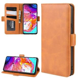 For Galaxy A20s Wallet Stand Leather Cell Phone Case with Wallet & Holder & Card Slots(Yellow)
