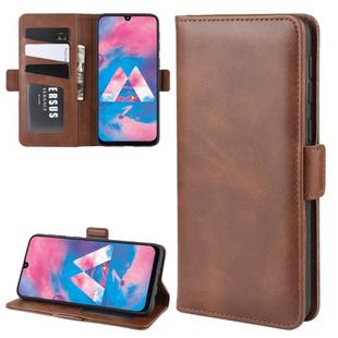 For Galaxy M30s Wallet Stand Leather Cell Phone Case with Wallet & Holder & Card Slots(Brown)