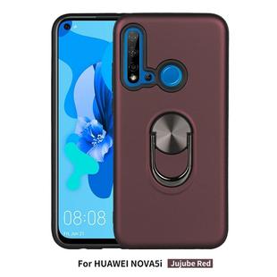 For Huawei Nova 5i     360 Rotary Multifunctional Stent PC+TPU Case with Magnetic Invisible Holder(Jujube Red)