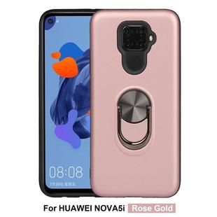 For Huawei Mate 30 Lite / Nova 5i Pro   360 Rotary Multifunctional Stent PC+TPU Case with Magnetic Invisible Holder(Rose Gold)