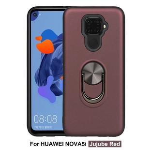 For Huawei Mate 30 Lite / Nova 5i Pro   360 Rotary Multifunctional Stent PC+TPU Case with Magnetic Invisible Holder(Jujube Red)