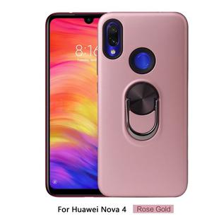 For Huawei Nova 4  360 Rotary Multifunctional Stent PC+TPU Case with Magnetic Invisible Holder(Rose Gold)