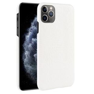 For iPhone 11 Pro Max Shockproof Crocodile Texture PC + PU Case(White)