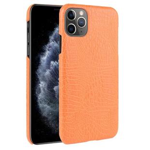 For iPhone 11 Pro Max Shockproof Crocodile Texture PC + PU Case(Orange)