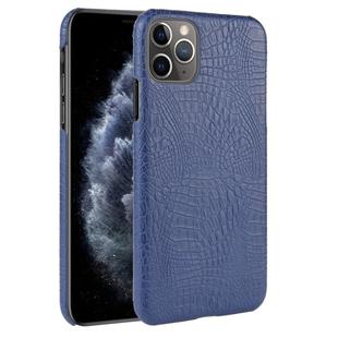 For iPhone 11 Pro Max Shockproof Crocodile Texture PC + PU Case(Blue)