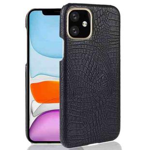 For iPhone 11 Shockproof Crocodile Texture PC + PU Case(Black)