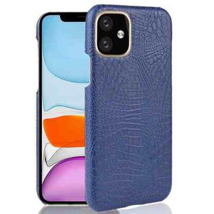 For iPhone 11 Shockproof Crocodile Texture PC + PU Case(Blue)