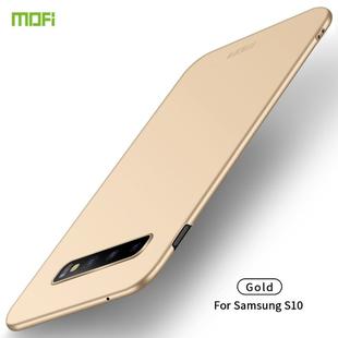 For Galaxy S10 MOFI Frosted PC Ultra-thin Hard Case(Gold)