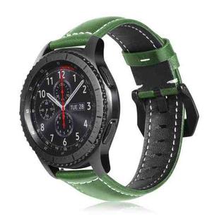 For Samsung Galaxy Watch Active 2 22mm Tree Leather Sports Watch Band(Green)