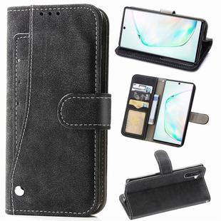 For Galaxy Note 10 Matte Rotary Card PU Leather Case with Card Slots & Photo Frame & Holder(Black)