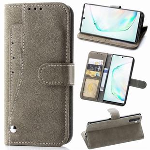 For Galaxy Note 10  Rotary Card Matte PU Leather Case with Card Slots & Photo Frame & Holder(Gray)