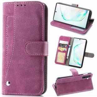 For Galaxy Note 10 Rotary Card Matte PU Leather Case with Card Slots & Photo Frame & Holder(Magenta)