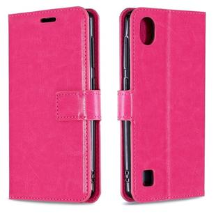 For ZTE Blade A5 2019 Crazy Horse Texture Horizontal Flip Leather Case with Holder & Card Slots & Wallet & Photo Frame(rose)