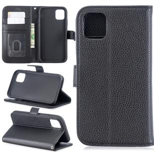 For iPhone 11 Lychee Texture Horizontal Flip Leather Case with Holder & Card Slots & Wallet & Photo Frame(black)