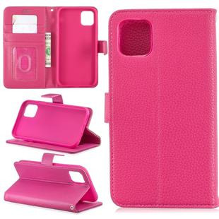 For iPhone 11 Lychee Texture Horizontal Flip Leather Case with Holder & Card Slots & Wallet & Photo Frame(rose)
