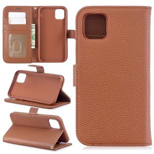 For iPhone 11 Lychee Texture Horizontal Flip Leather Case with Holder & Card Slots & Wallet & Photo Frame(brown)