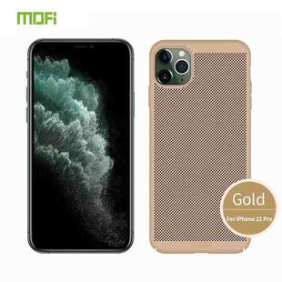 For iPhone 11 Pro MOFI Breathable PC Ultra-thin All-inclusive Protective Case(Gold)