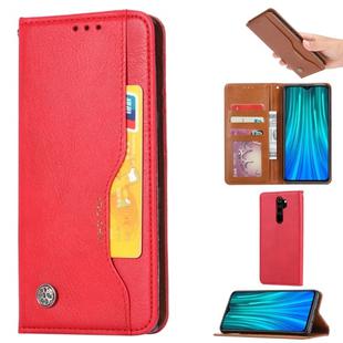 For Xiaomi Redmi Note8 Pro Knead Skin Texture Horizontal Flip Leather Case with Photo Frame & Holder & Card Slots & Wallet(Red)