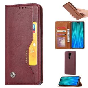 For Xiaomi Redmi Note8 Pro Knead Skin Texture Horizontal Flip Leather Case with Photo Frame & Holder & Card Slots & Wallet(Wine Red)