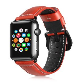 For Apple Watch 3 / 2 / 1 Generation 38mm Universal Tree Leather Watch Band(Red)