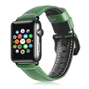 For Apple Watch 3 / 2 / 1 Generation 38mm Universal Tree Leather Watch Band(Green)