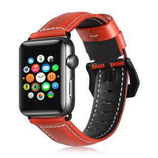 Suitable For Apple Watch 3 / 2 / 1 Generation 42mm Universal Tree Leather Strap(Red)