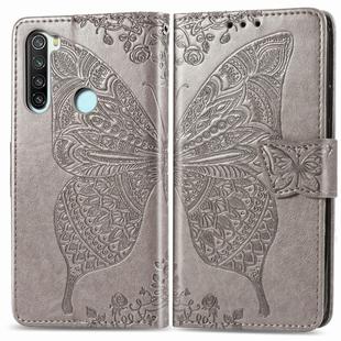 For Xiaomi Redmi Note 8  Butterfly Love Flower Embossed Horizontal Flip Leather Case with Bracket / Card Slot / Wallet / Lanyard(Gray)