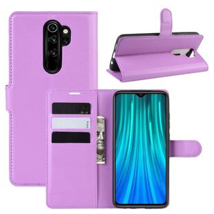 For Xiaomi Redmi Note 8 Pro Litchi Texture Horizontal Flip Leather Case with Wallet & Holder & Card Slots(Purple)