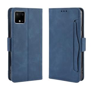 For Google Pixel 4 Wallet Style Skin Feel Calf Pattern Leather Case with Separate Card Slot(Blue)