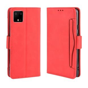 For Google Pixel 4 Wallet Style Skin Feel Calf Pattern Leather Case with Separate Card Slot(Red)