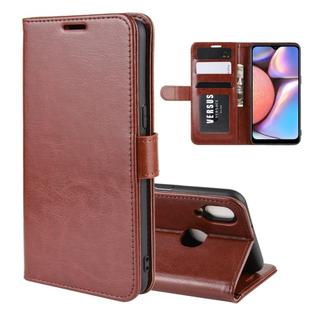 For Galaxy A10S R64 Texture Single Fold Horizontal Flip Leather Case with Holder & Card Slots & Wallet(Brown)