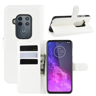 For Motorola One Zoom Litchi Texture Horizontal Flip Leather Case with Wallet & Holder & Card Slots(White)