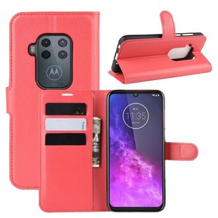 For Motorola One Zoom Litchi Texture Horizontal Flip Leather Case with Wallet & Holder & Card Slots(Red)