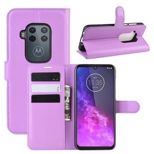 For Motorola One Zoom Litchi Texture Horizontal Flip Leather Case with Wallet & Holder & Card Slots(Purple)