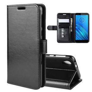 For Motorola Moto E6 R64 Texture Single Fold Horizontal Flip Leather Case with Holder & Card Slots & Wallet(Black)