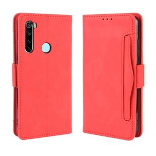 For Xiaomi Redmi Note 8 Wallet Style Skin Feel Calf Pattern Leather Case ，with Separate Card Slot(Red)