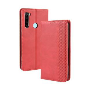 For Xiaomi Redmi Note 8 Magnetic Buckle Retro Crazy Horse Texture Horizontal Flip Leather Case  , with Holder & Card Slots & Photo Frame(Red)