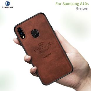 For Galaxy A10S PINWUYO Zun Series PC + TPU + Skin Waterproof And Anti-fall All-inclusive Protective Shell(Brown)