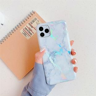 For iPhone 11 Pro Max TPU Glossy laser Marble IMD Colorful Mobile Phone Case(White)