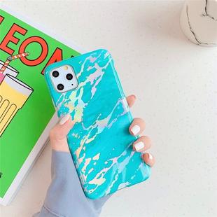 For iPhone 11 Pro Max TPU Glossy laser Marble IMD Colorful Mobile Phone Case(Green)