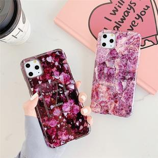 For iPhone 11 TPU Smooth Marbled IMD Mobile Phone Case(Purple Stone F12)