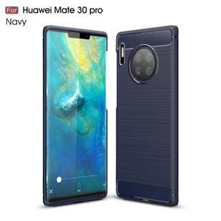 For Huawei Mate30 Pro Brushed Texture Carbon Fiber TPU Case(Navy Blue)