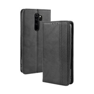 For Xiaomi Redmi Note 8 Pro Magnetic Buckle Retro Crazy Horse Texture Horizontal Flip Leather Case with Holder & Card Slots & Photo Frame(Black)