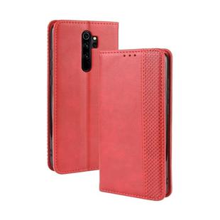 For Xiaomi Redmi Note 8 Pro Magnetic Buckle Retro Crazy Horse Texture Horizontal Flip Leather Case with Holder & Card Slots & Photo Frame(Red)