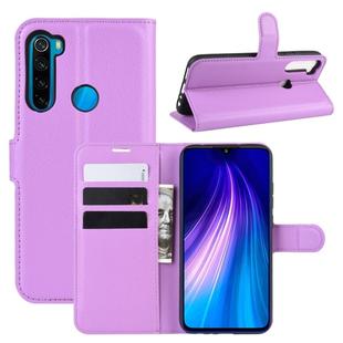 For Xiaomi Redmi Note 8 Litchi Texture Horizontal Flip Leather Case with Wallet & Holder & Card Slots(Purple)