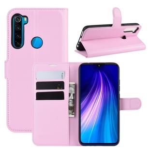 For Xiaomi Redmi Note 8 Litchi Texture Horizontal Flip Leather Case with Wallet & Holder & Card Slots(Pink)